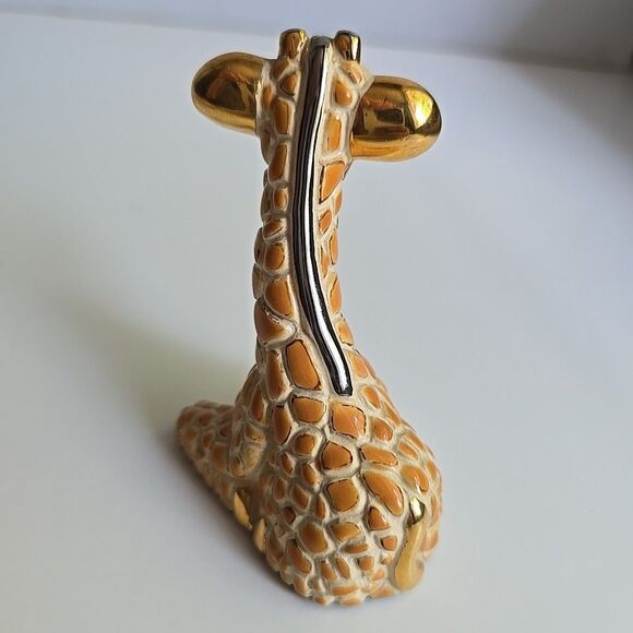 Vintage Rinconada Uruguay Pottery Clay Giraffe w Gold Trim Figurine #1711  3.5" - Picture 5 of 8